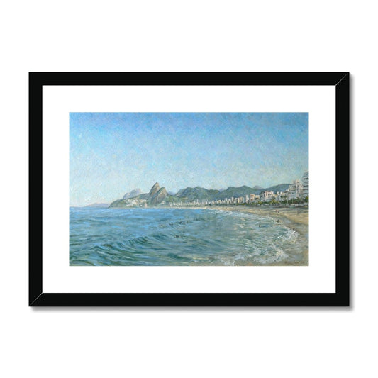 Morning Moonset, Winter On Ipanema Beach | Framed & Mounted Print Fine art Harriet Lawless Artist brazil