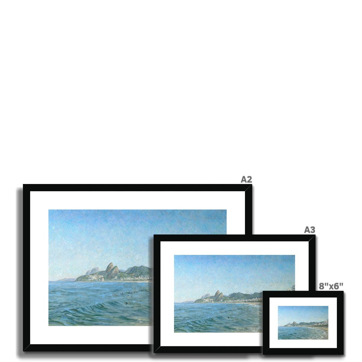 Morning Moonset, Winter On Ipanema Beach | Print Prints Harriet Lawless Artist brazil A3 / 16.5"x12" Natural Frame