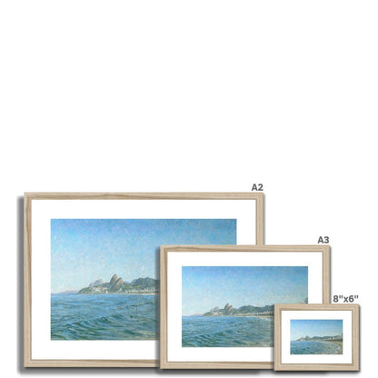 Morning Moonset, Winter On Ipanema Beach | Print Prints Harriet Lawless Artist brazil A3 / 16.5"x12" Natural Frame