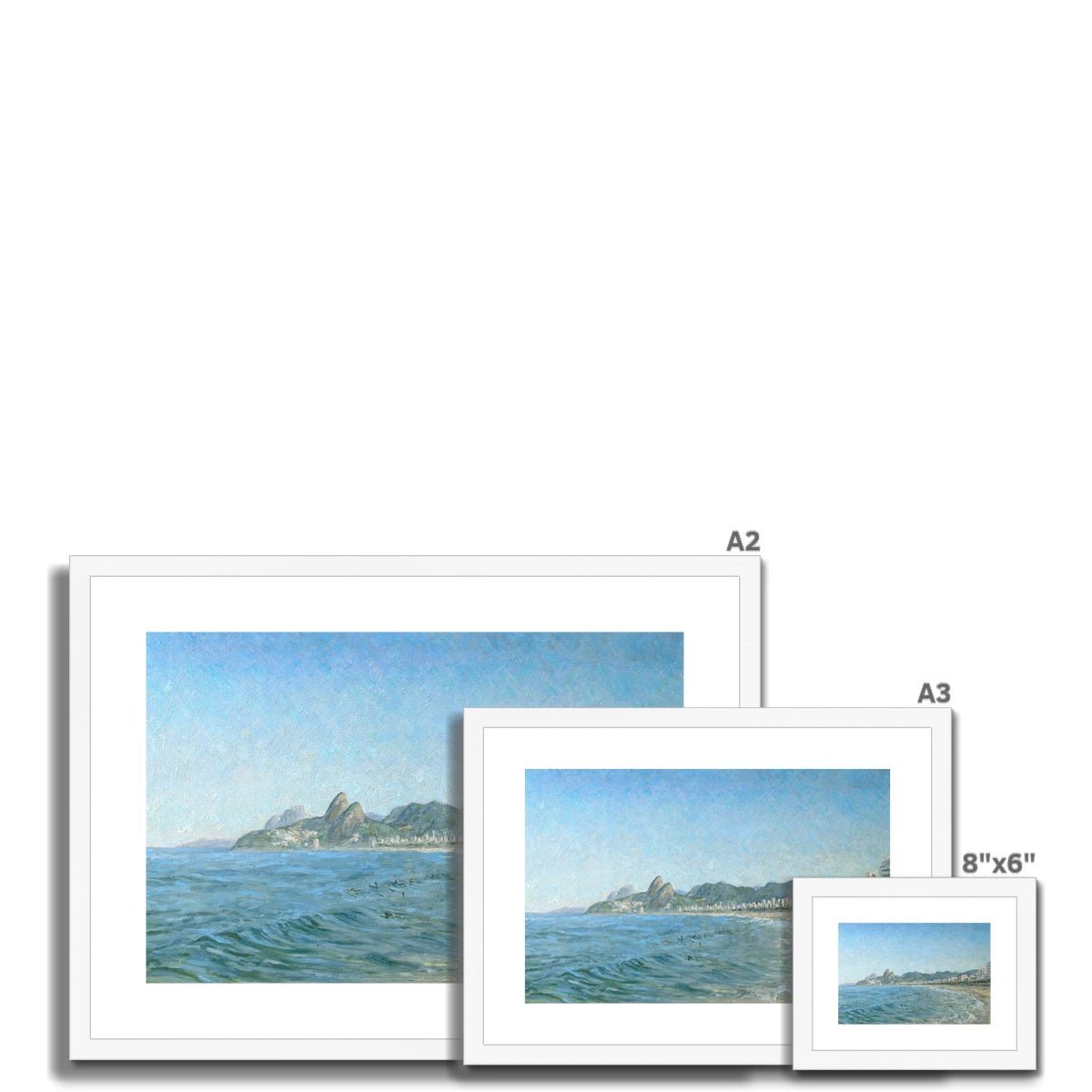 Morning Moonset, Winter On Ipanema Beach | Print Prints Harriet Lawless Artist brazil A3 / 16.5"x12" Natural Frame