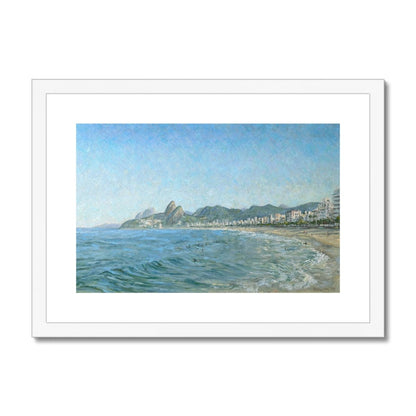 Morning Moonset, Winter On Ipanema Beach | Print Prints Harriet Lawless Artist brazil A3 / 16.5"x12" White Frame