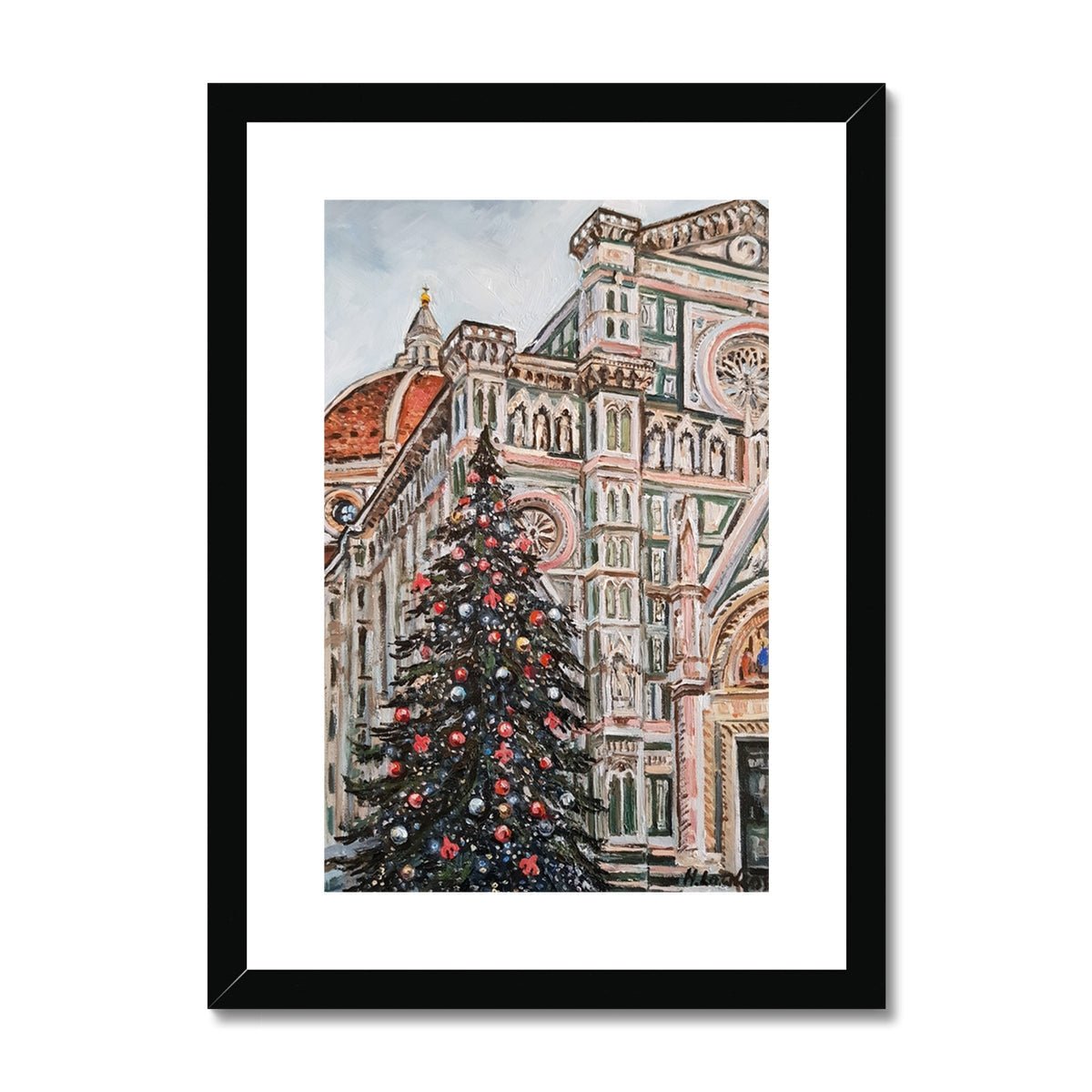 Natale a Firenze | Print Prints Harriet Lawless Artist italy A3 / 12"x16.5" Black Frame