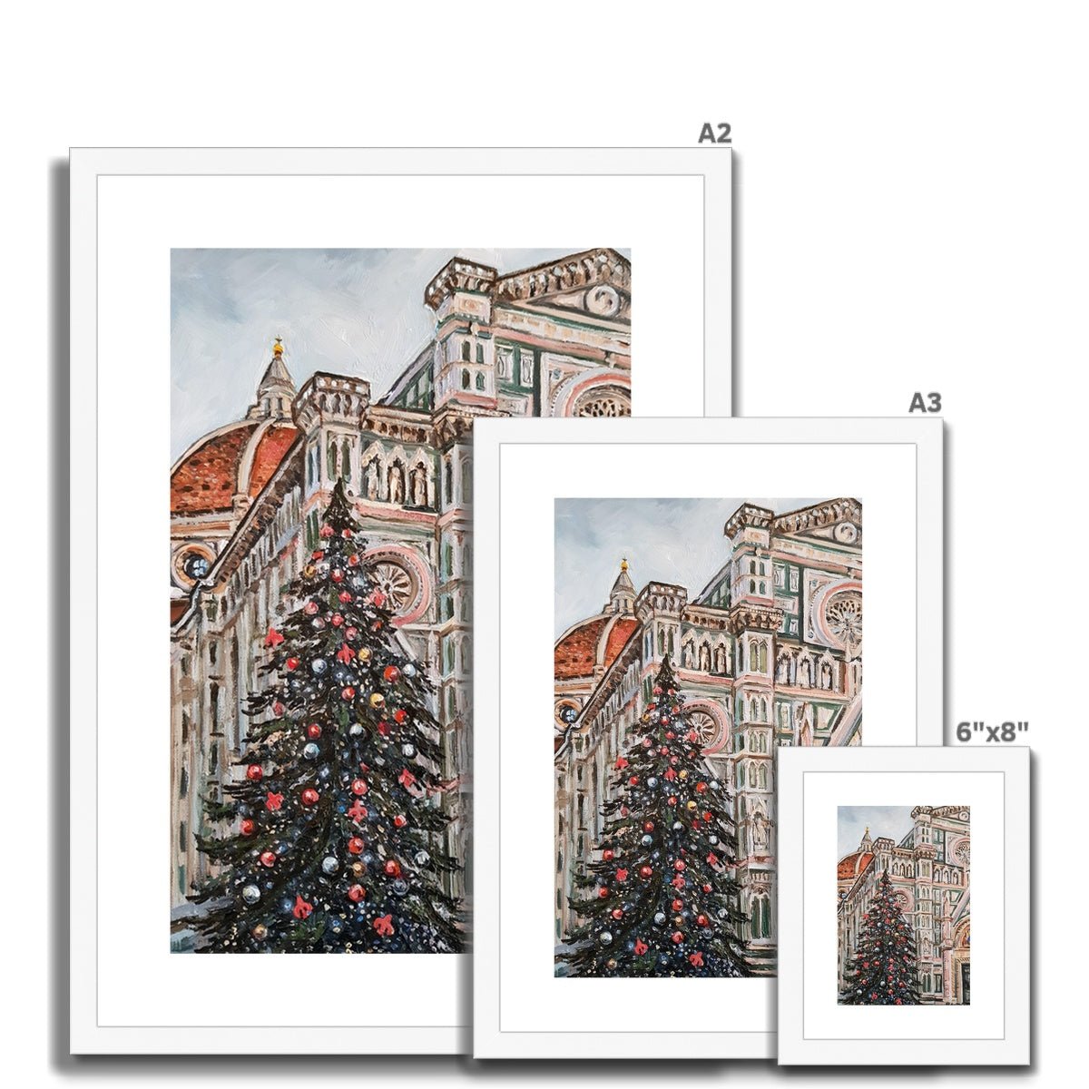 Natale a Firenze | Print Prints Harriet Lawless Artist italy A3 / 12"x16.5" Natural Frame