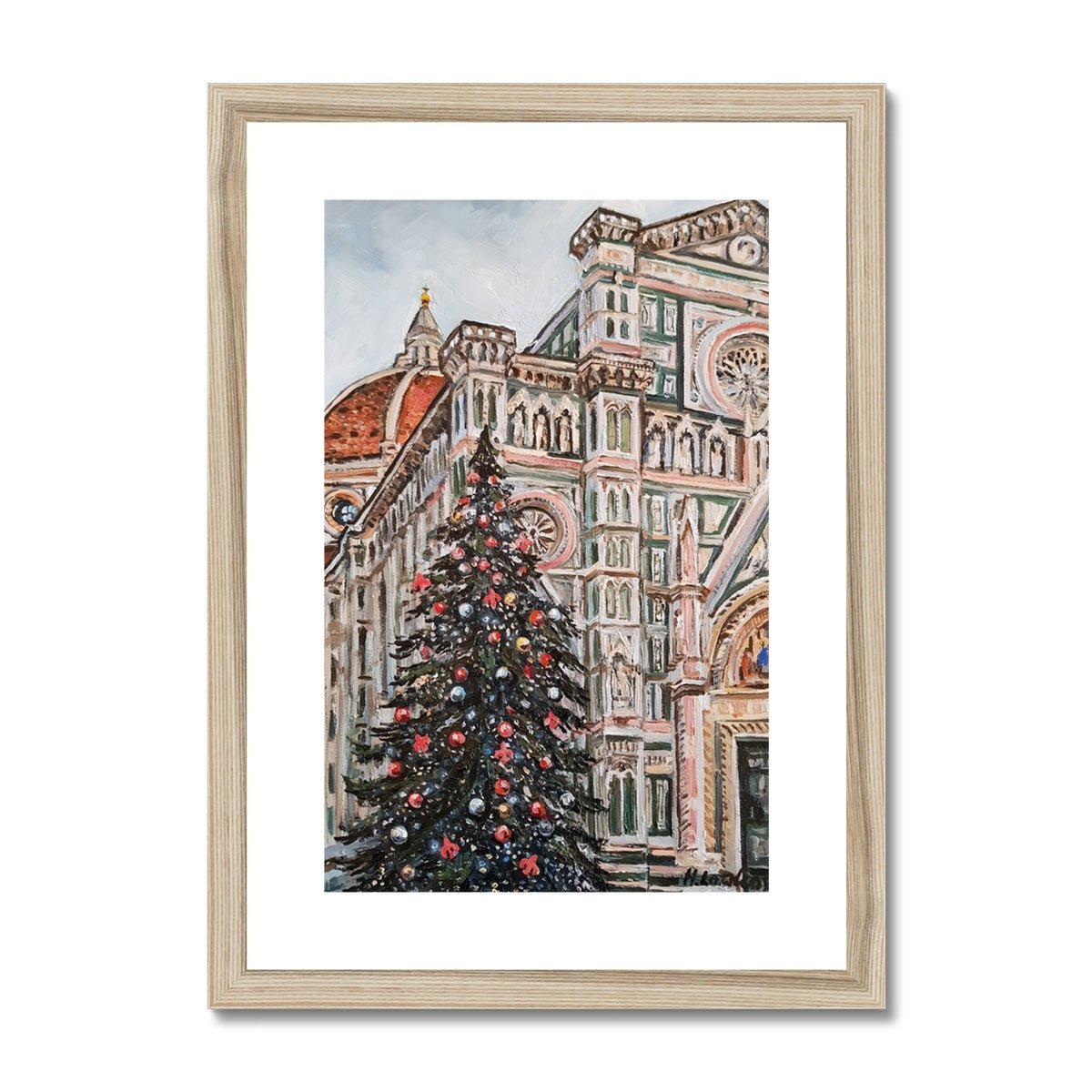 Natale a Firenze | Print Prints Harriet Lawless Artist italy A3 / 12"x16.5" Natural Frame