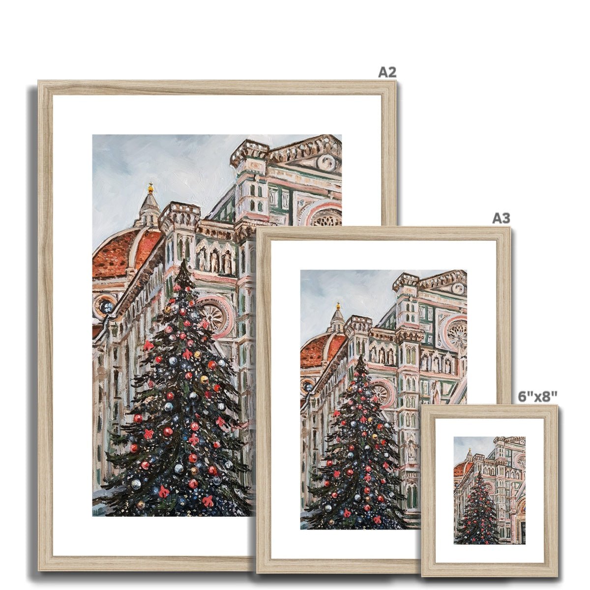 Natale a Firenze | Print Prints Harriet Lawless Artist italy A3 / 12"x16.5" Natural Frame