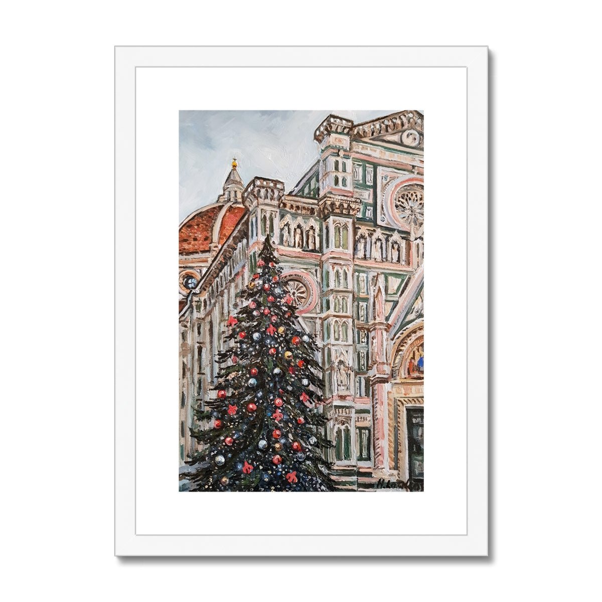 Natale a Firenze | Print Prints Harriet Lawless Artist italy A3 / 12"x16.5" White Frame