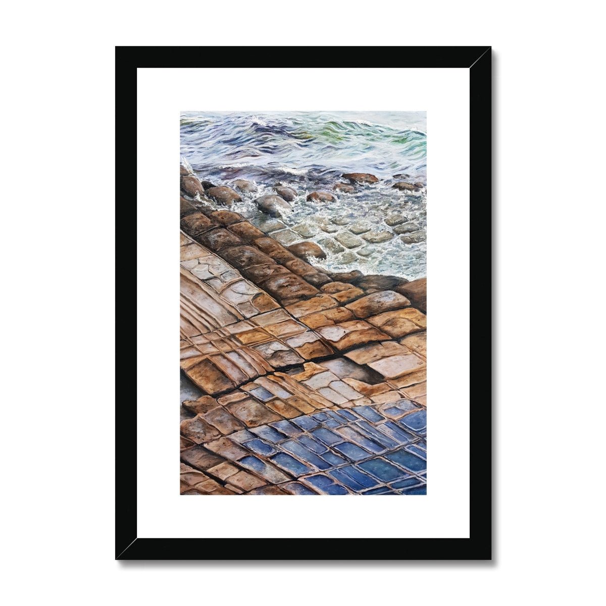 Nature's Mosaic: The Tessellated Pavement | Print Prints Harriet Lawless Artist australia A3 / 12"x16.5" Black Frame