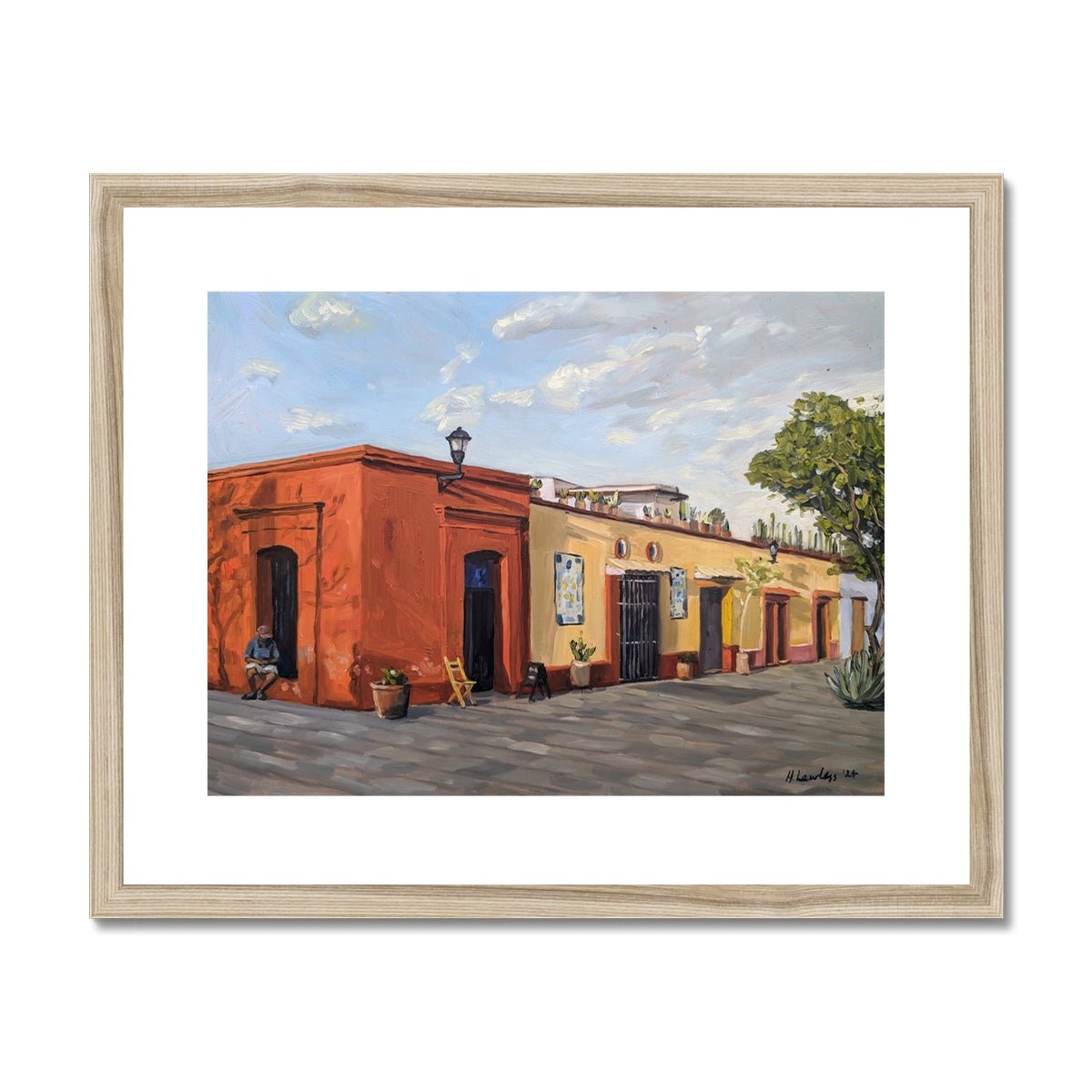 Oaxacan Siesta, Shades of Solace | Print Prints Harriet Lawless Artist mexico 16"x20" / 41x51cm Natural Frame