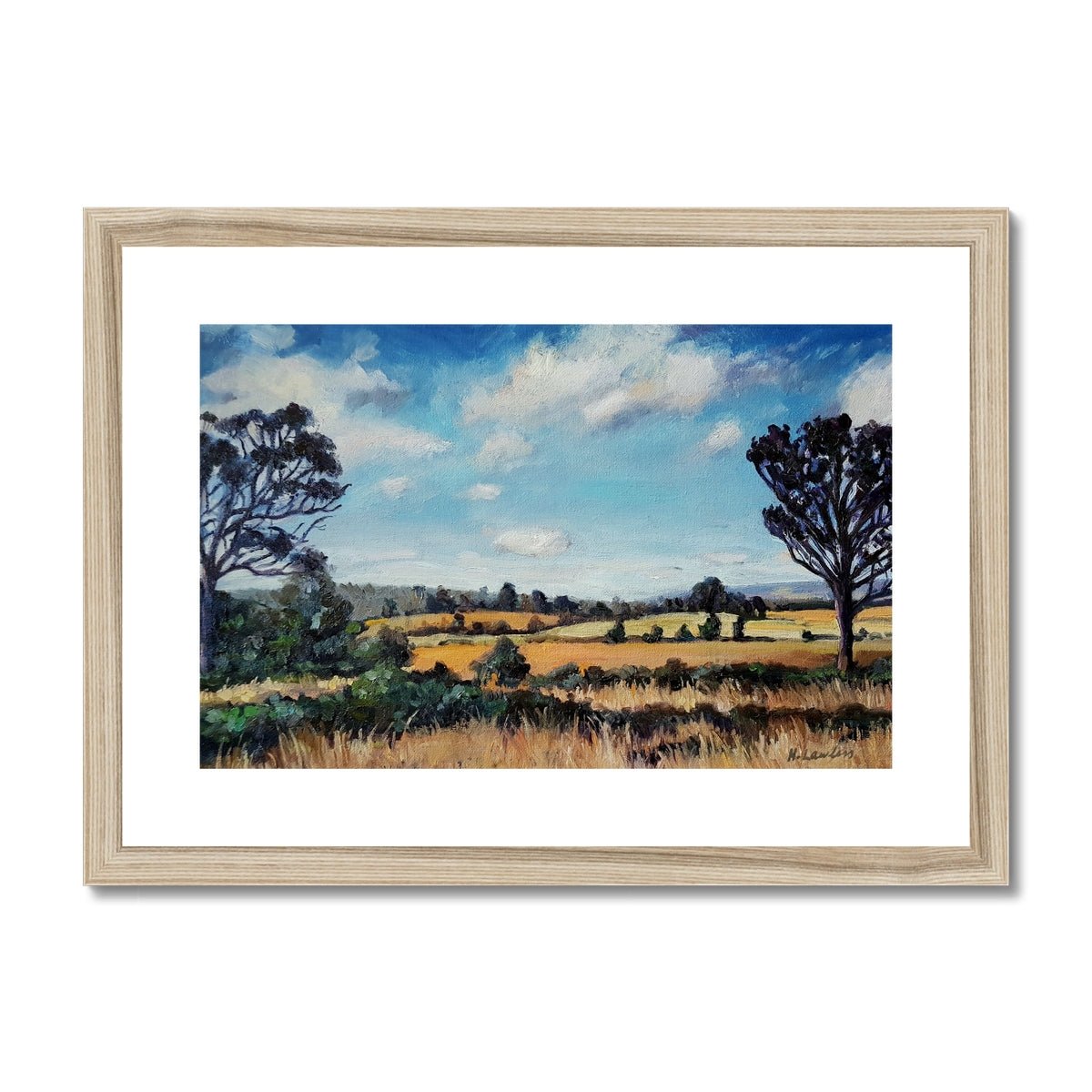 Out the back of Mittagong | Print Prints Harriet Lawless Artist australia A3 / 16.5"x12" Natural Frame