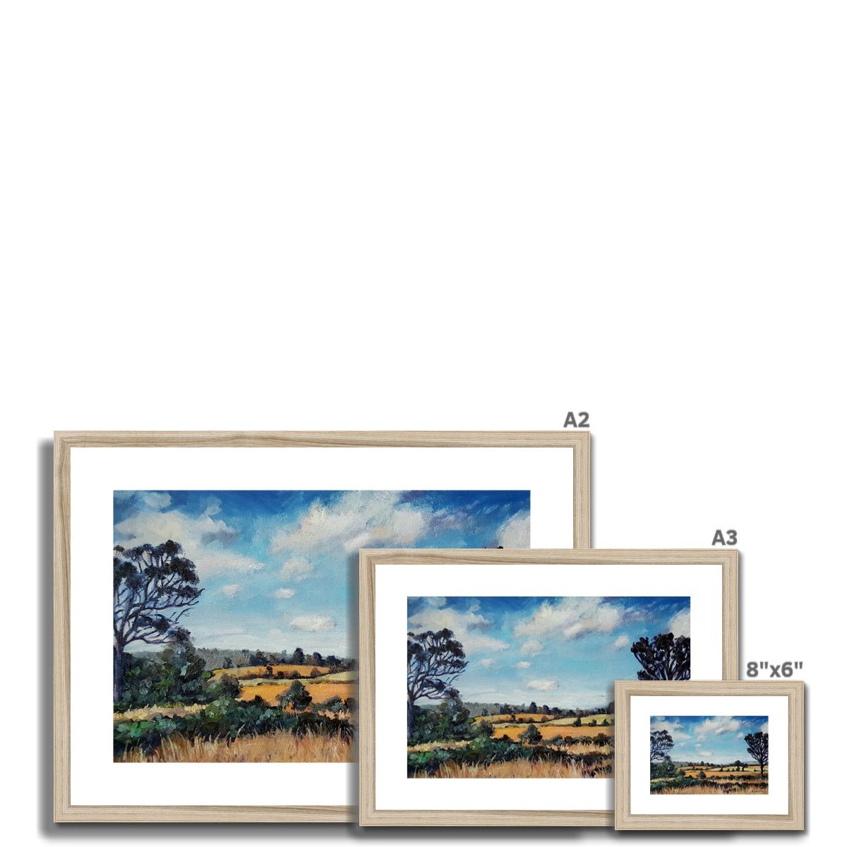 Out the back of Mittagong | Print Prints Harriet Lawless Artist australia A3 / 16.5"x12" Natural Frame