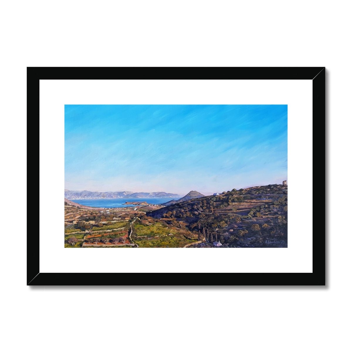 Paros to Naxos, Aegean Twilight | Print Prints Harriet Lawless Artist greece A3 / 16.5"x12" Black Frame