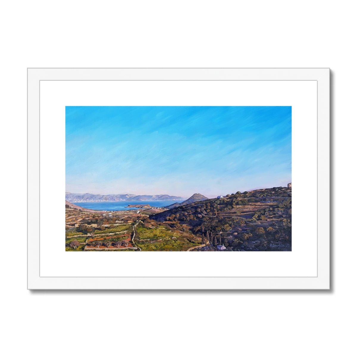 Paros to Naxos, Aegean Twilight | Print Prints Harriet Lawless Artist greece A3 / 16.5"x12" White Frame