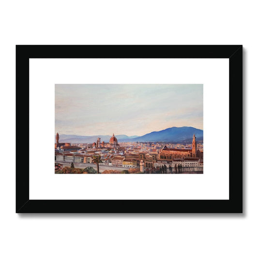 Pastel Sunset in Florence, Italy | Framed & Mounted Print Fine art Harriet Lawless Artist italy