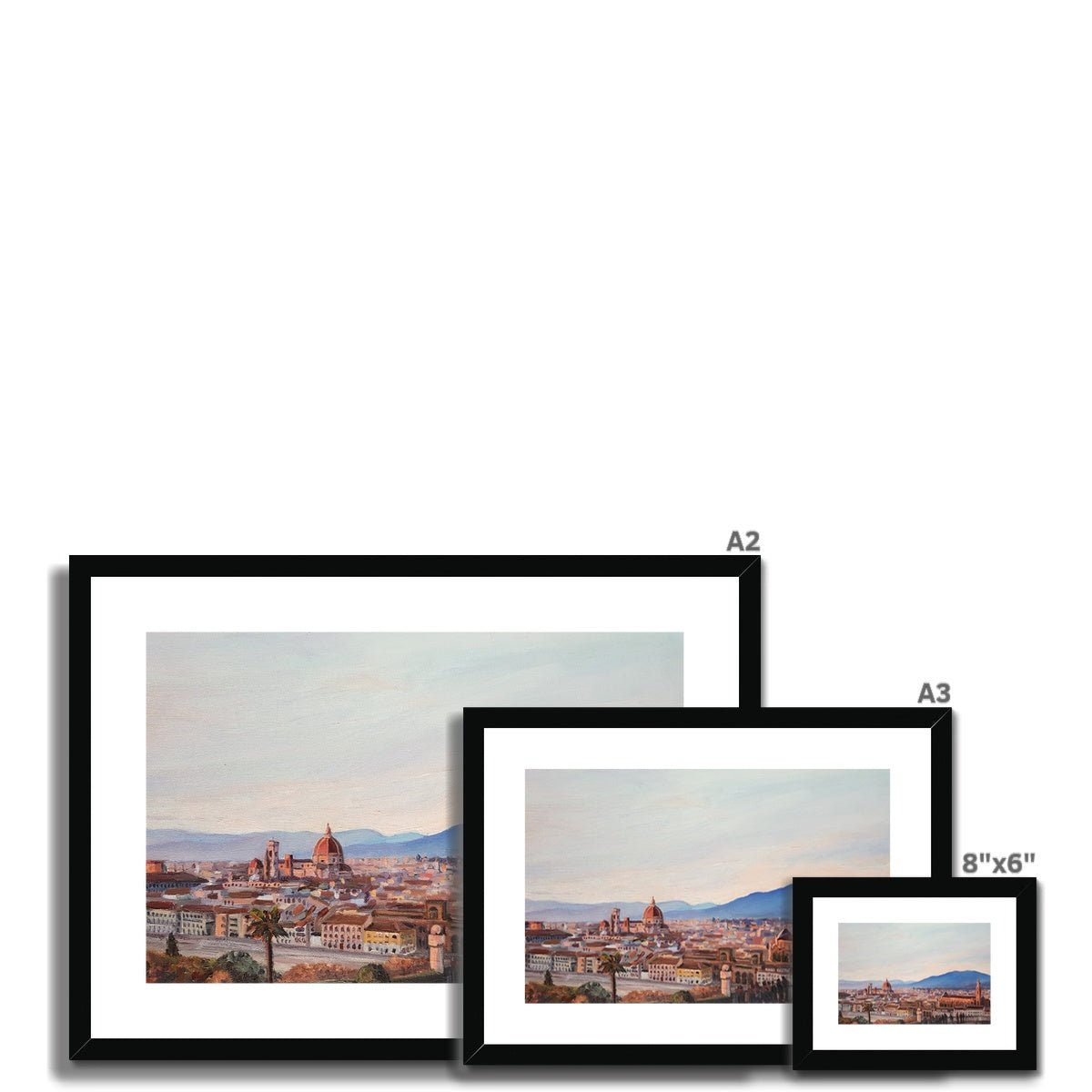 Pastel Sunset in Florence, Italy | Print Prints Harriet Lawless Artist italy sunset A3 / 16.5"x12" Natural Frame