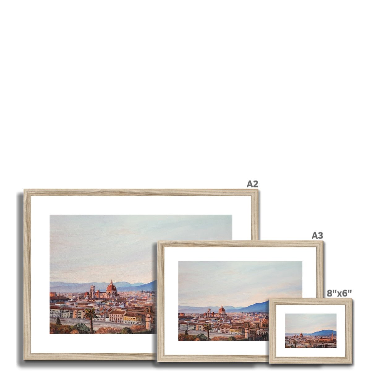 Pastel Sunset in Florence, Italy | Print Prints Harriet Lawless Artist italy sunset A3 / 16.5"x12" Natural Frame