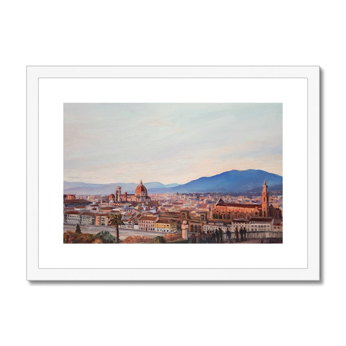 Pastel Sunset in Florence, Italy | Print Prints Harriet Lawless Artist italy sunset A3 / 16.5"x12" White Frame