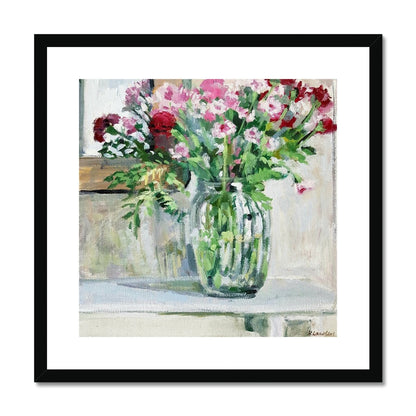 Pink Flowers | Print Prints Harriet Lawless Artist flowers 20"x20" / 51x51cm Black Frame