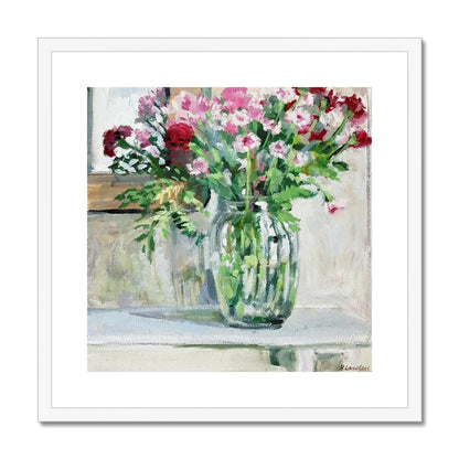 Pink Flowers | Print Prints Harriet Lawless Artist flowers 20"x20" / 51x51cm White Frame