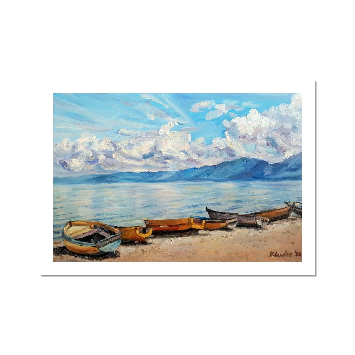 Pogradec boats | Print Prints Harriet Lawless Artist albania A3 / 16.5"x12" Unframed