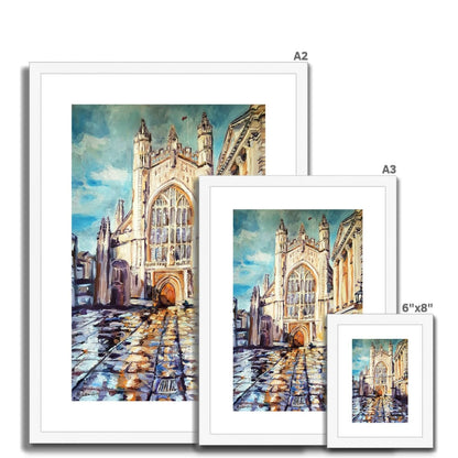 Rainy Bath Cathedral | Print Prints Harriet Lawless Artist rainy A3 / 12"x16.5" Natural Frame