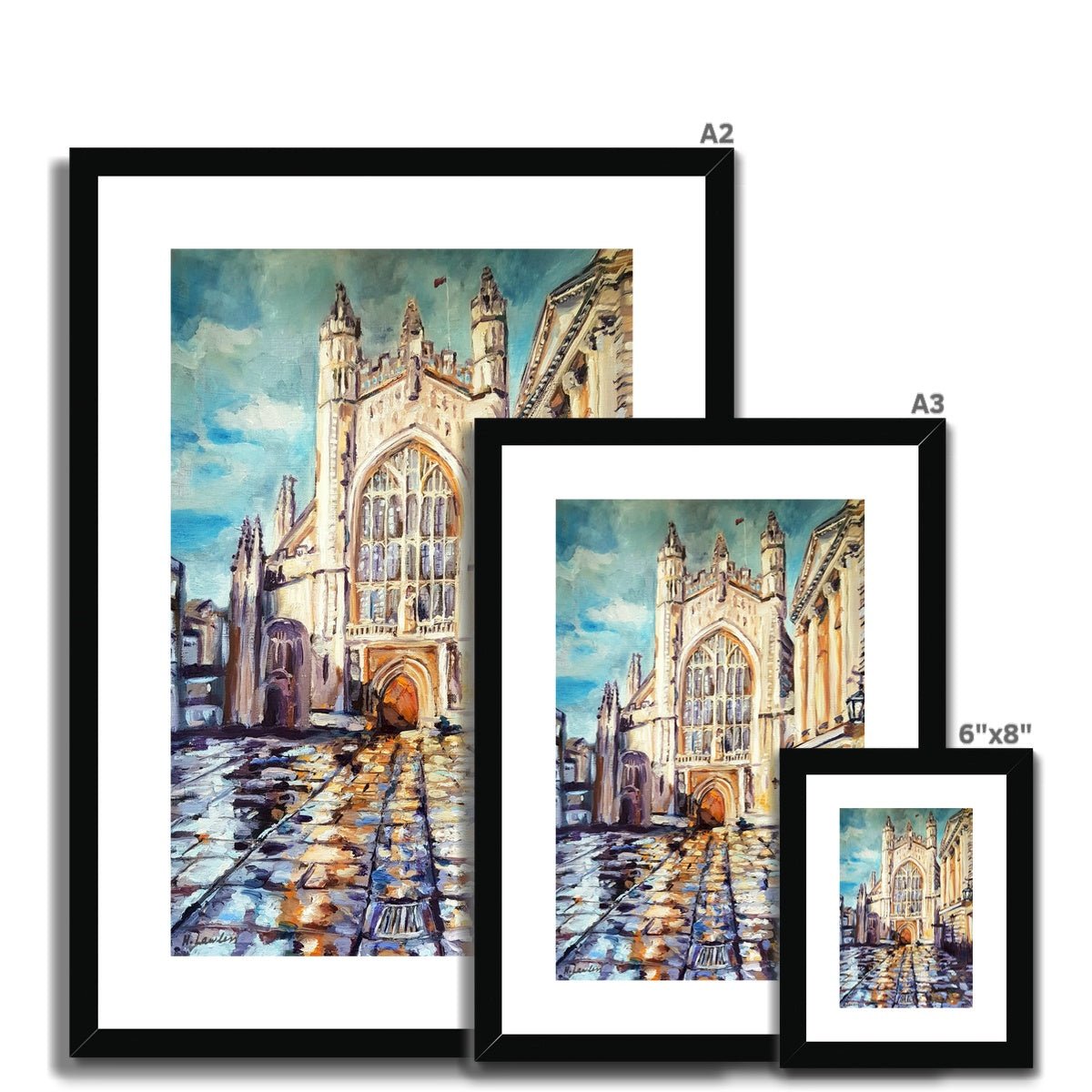 Rainy Bath Cathedral | Print Prints Harriet Lawless Artist rainy A3 / 12"x16.5" Natural Frame