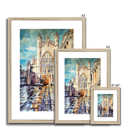 Rainy Bath Cathedral | Print Prints Harriet Lawless Artist rainy A3 / 12"x16.5" Natural Frame