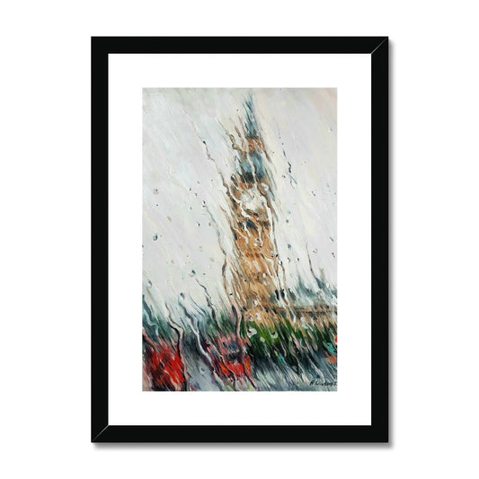 Rainy Big Ben | Framed & Mounted Print Fine art Harriet Lawless Artist england rainy