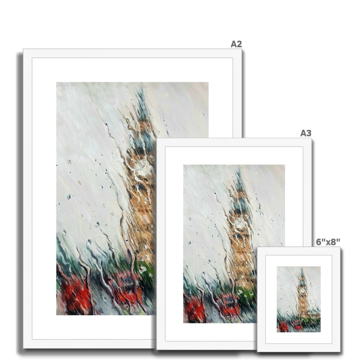 Rainy Big Ben | Print Prints Harriet Lawless Artist england rainy A3 / 12"x16.5" Natural Frame