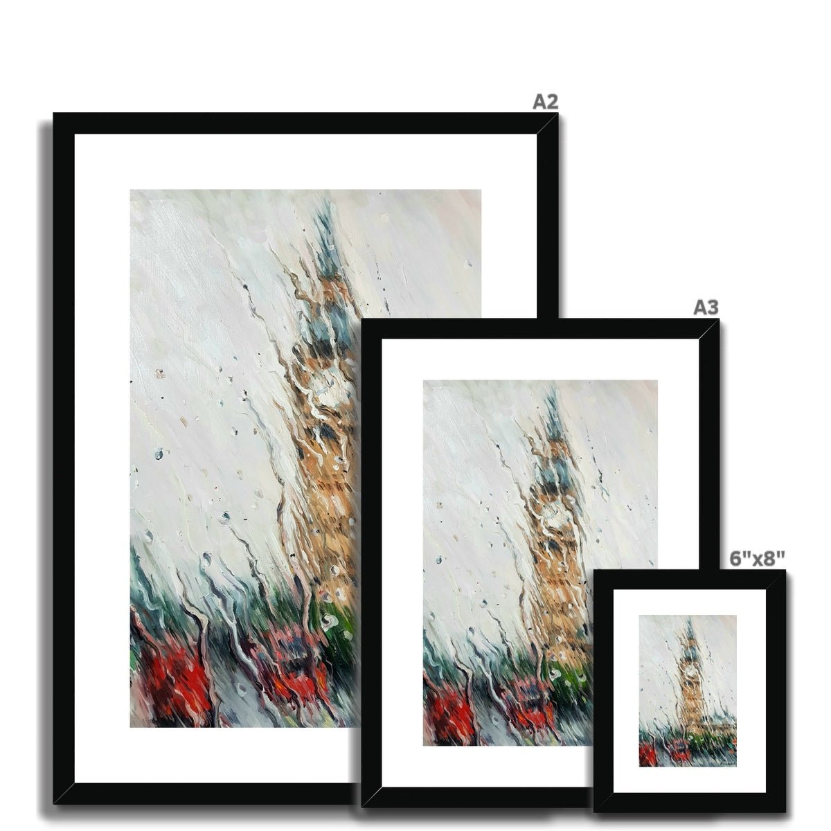 Rainy Big Ben | Print Prints Harriet Lawless Artist england rainy A3 / 12"x16.5" Natural Frame