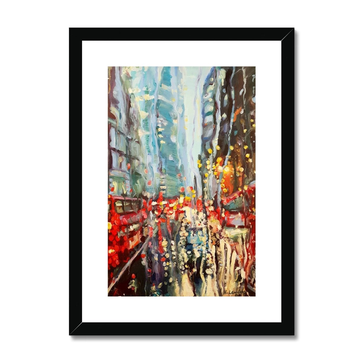 Rainy London City | Print Prints Harriet Lawless Artist england rainy A3 / 12"x16.5" Black Frame