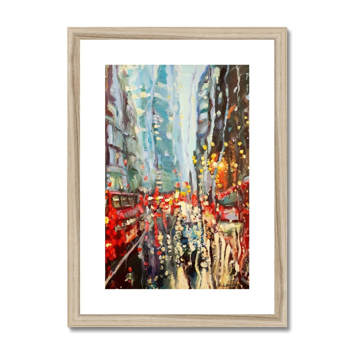 Rainy London City | Print Prints Harriet Lawless Artist england rainy A3 / 12"x16.5" Natural Frame