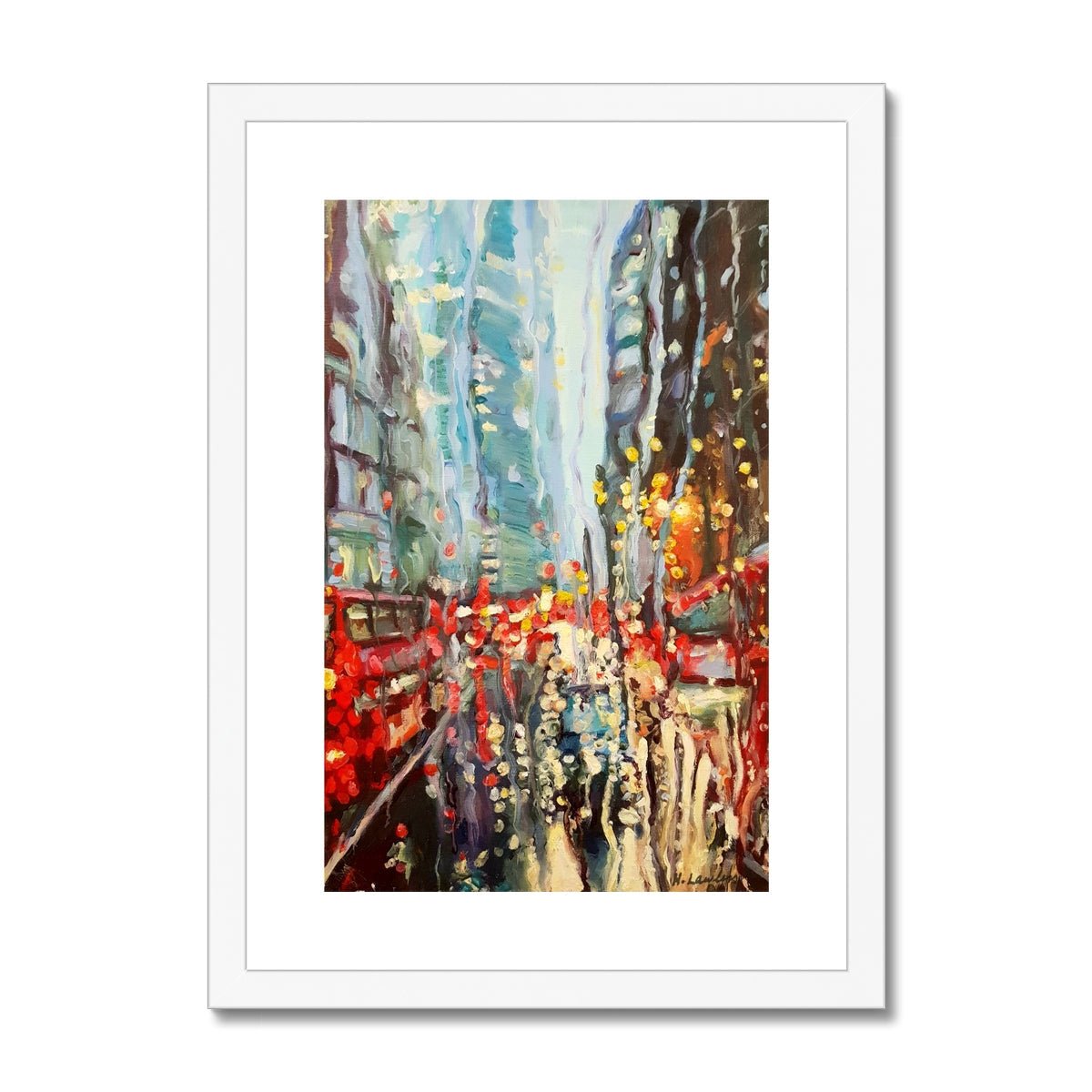 Rainy London City | Print Prints Harriet Lawless Artist england rainy A3 / 12"x16.5" White Frame