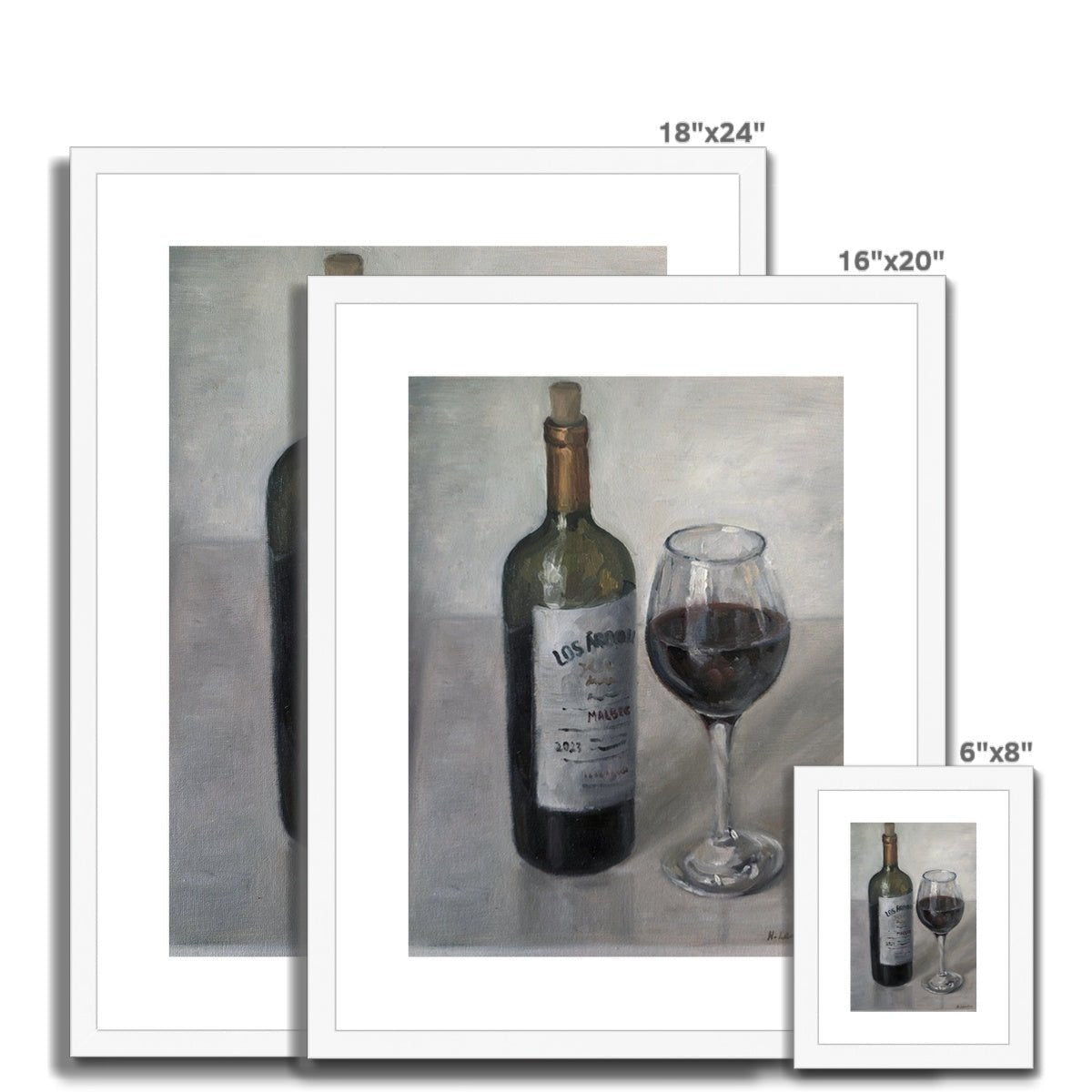 Red Red Wine | Print Prints Harriet Lawless Artist argentina still life 16"x20" / 41x51cm Natural Frame