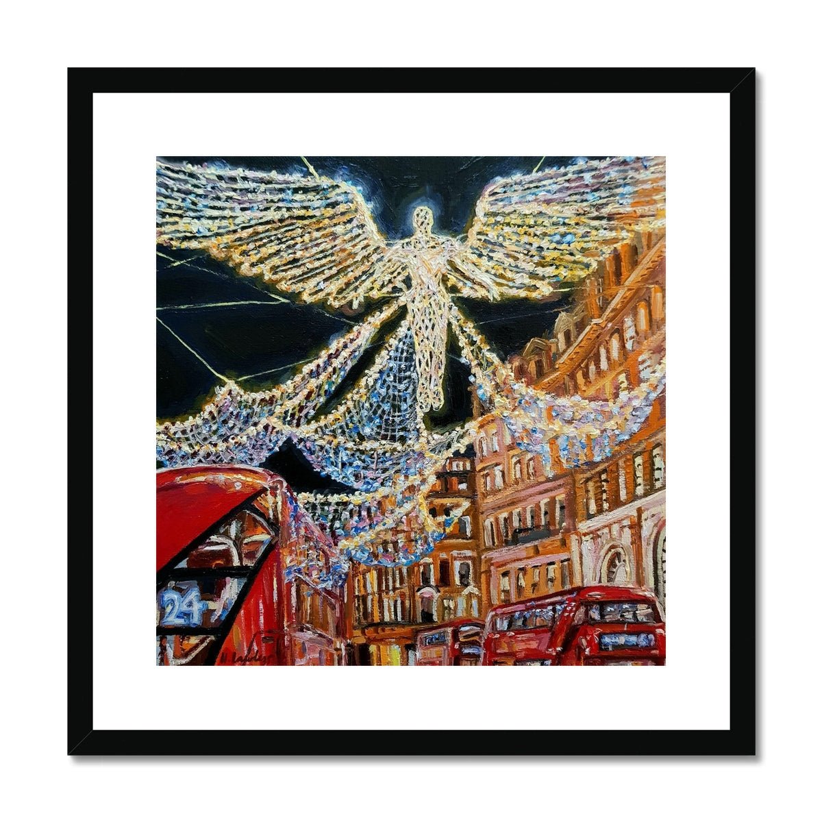 Regent Street Christmas Lights, London | Print Prints Harriet Lawless Artist england 20"x20" / 51x51cm Black Frame