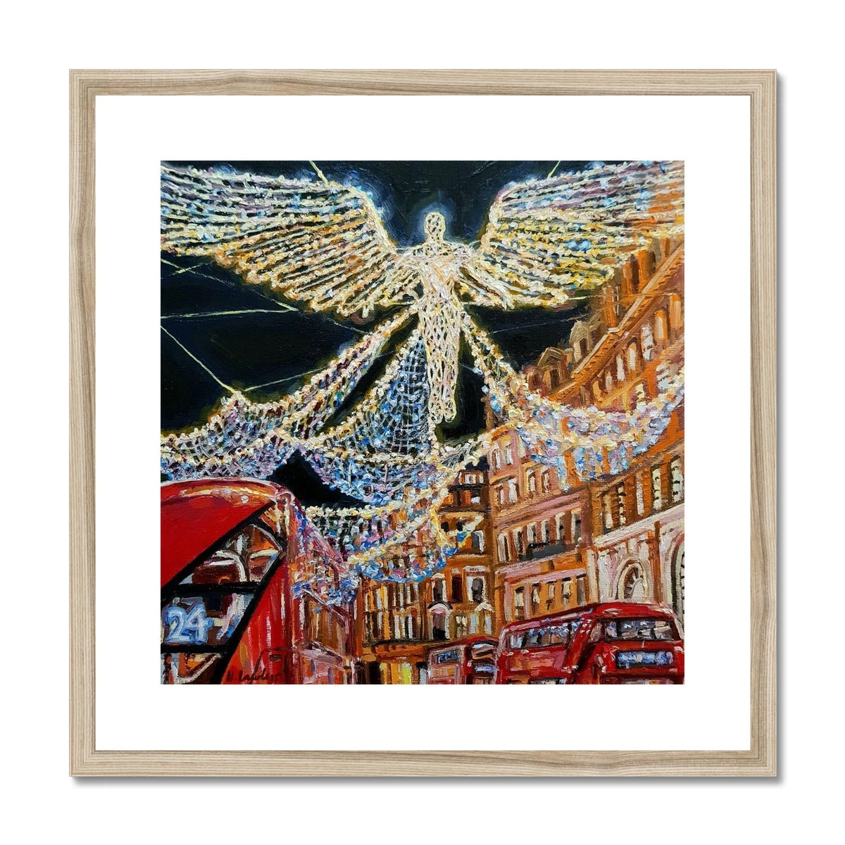 Regent Street Christmas Lights, London | Print Prints Harriet Lawless Artist england 20"x20" / 51x51cm Natural Frame