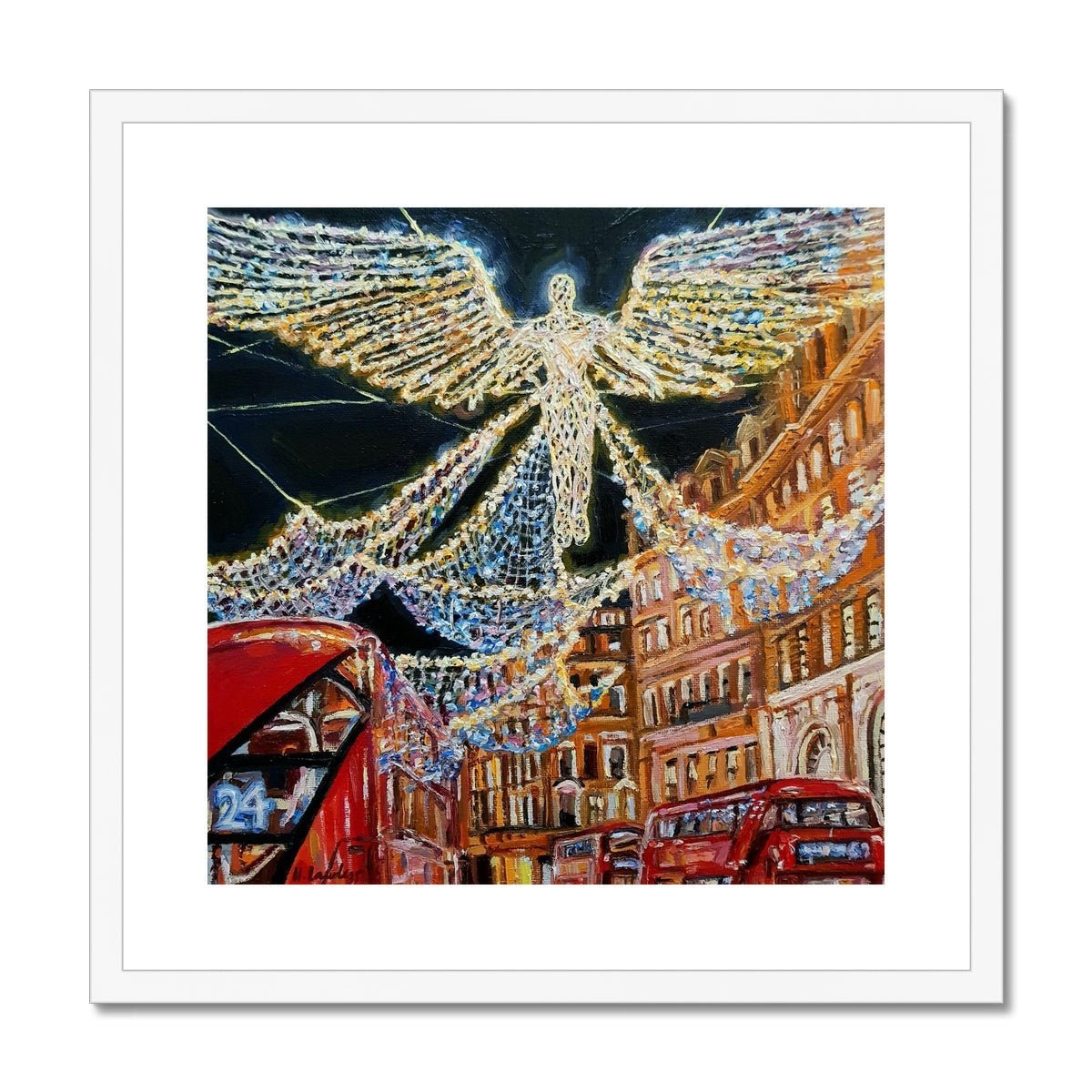 Regent Street Christmas Lights, London | Print Prints Harriet Lawless Artist england 20"x20" / 51x51cm White Frame