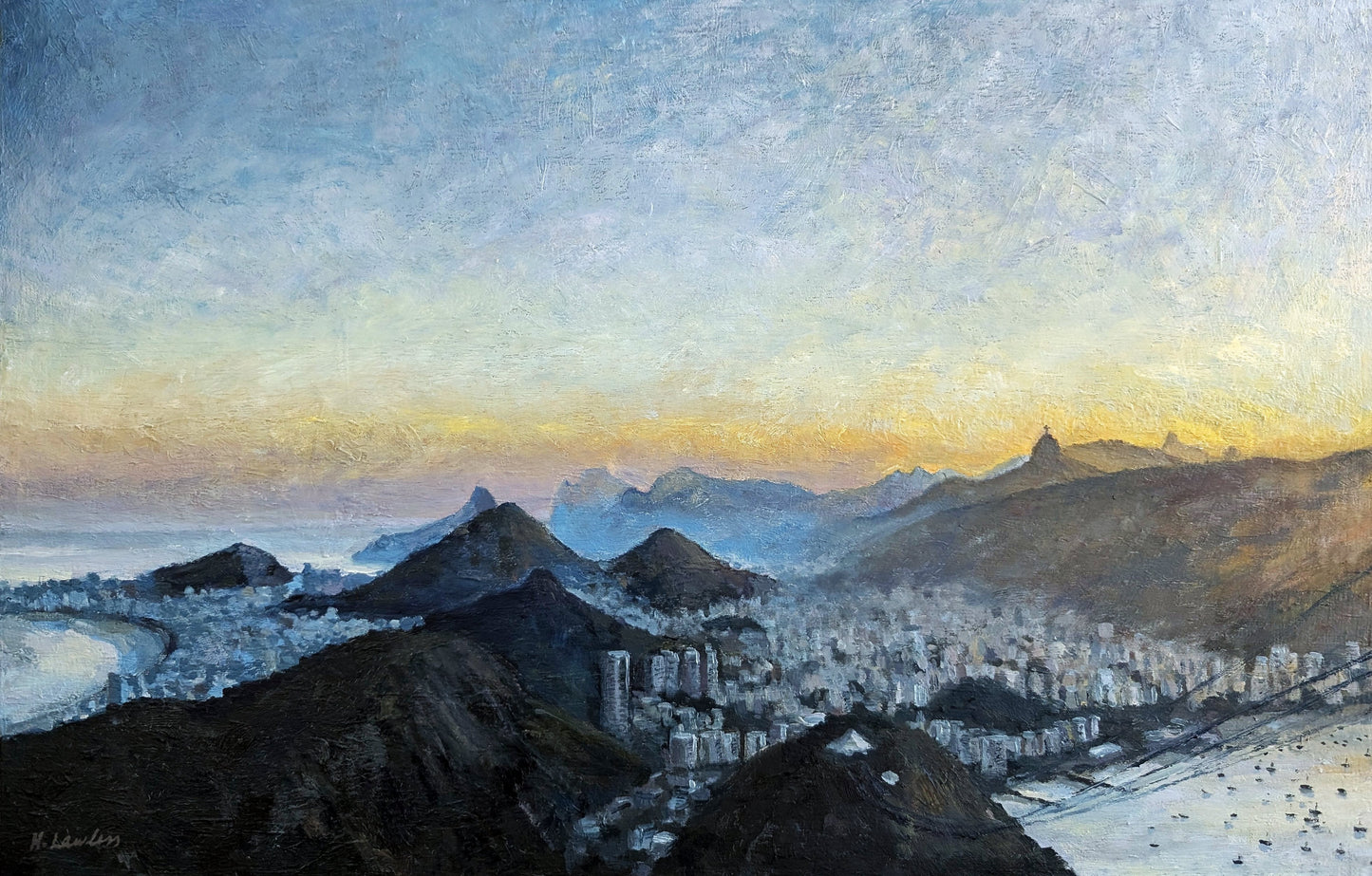 Rio Sunset From Sugarloaf | Original Painting Original Paintings Harriet Lawless Artist brazil sunset