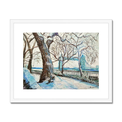 Snowy Winter Tower Bridge, London | Print Prints Harriet Lawless Artist england 20"x16" / 51x41cm White Frame