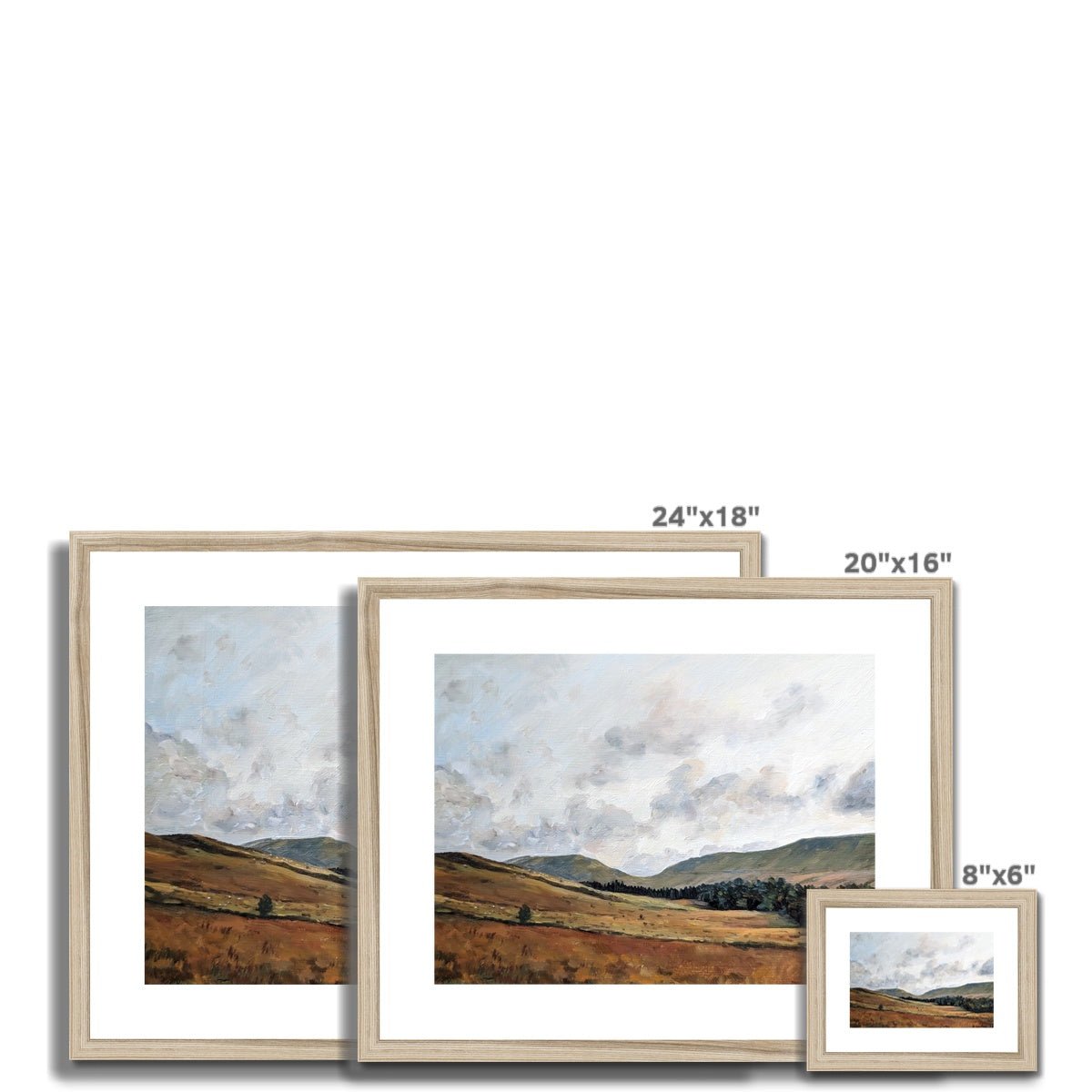 Soft Sunrise Over Pen Y Fan | Print Prints Harriet Lawless Artist wales 20"x16" / 51x41cm Natural Frame