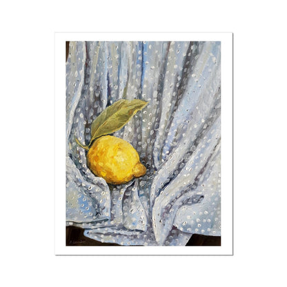 Sorrento Lemon On Dots | Print Prints Harriet Lawless Artist fruit italy still life 16"x20" / 41x51cm Unframed