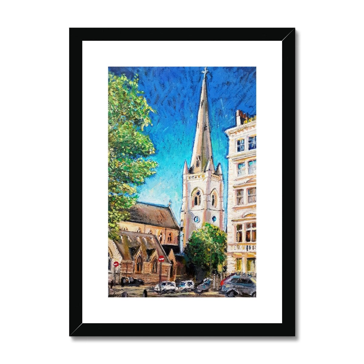 St Gabriels Church, Pimlico London | Print Prints Harriet Lawless Artist england A3 / 12"x16.5" Black Frame