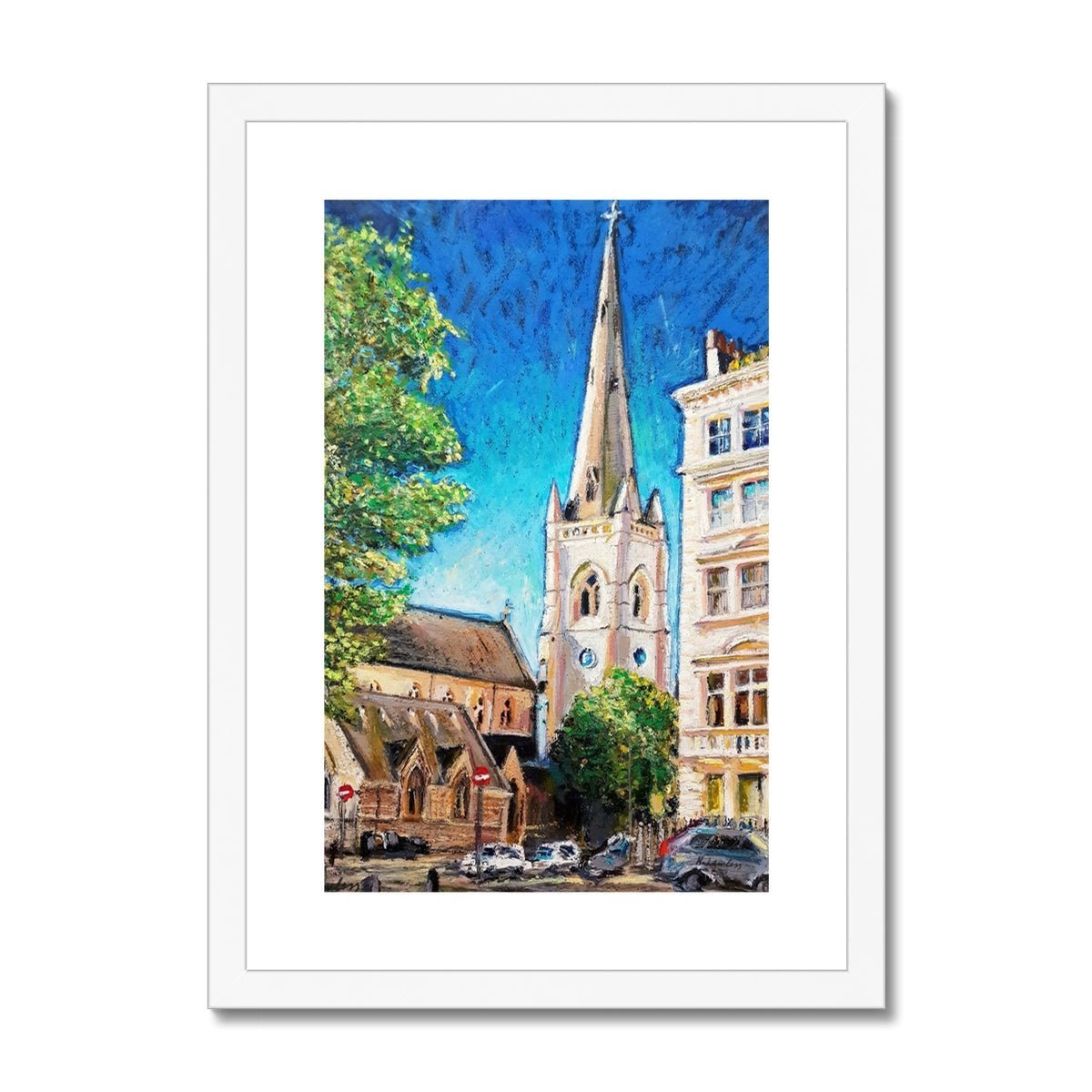 St Gabriels Church, Pimlico London | Print Prints Harriet Lawless Artist england A3 / 12"x16.5" White Frame