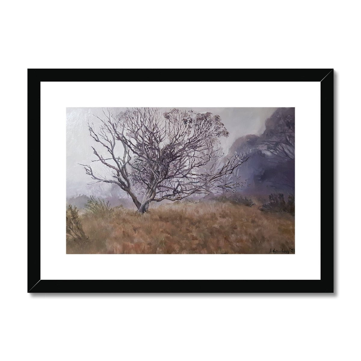 Summer mist at Dinner Plain | Print Prints Harriet Lawless Artist australia A3 / 16.5"x12" Black Frame