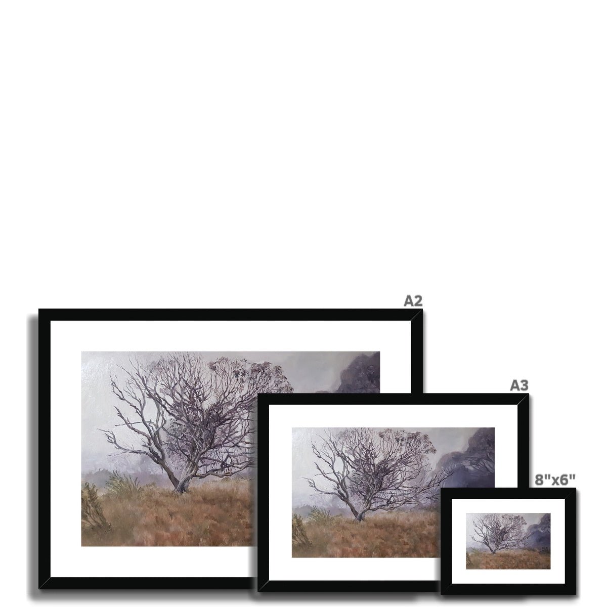 Summer mist at Dinner Plain | Print Prints Harriet Lawless Artist australia A3 / 16.5"x12" Natural Frame