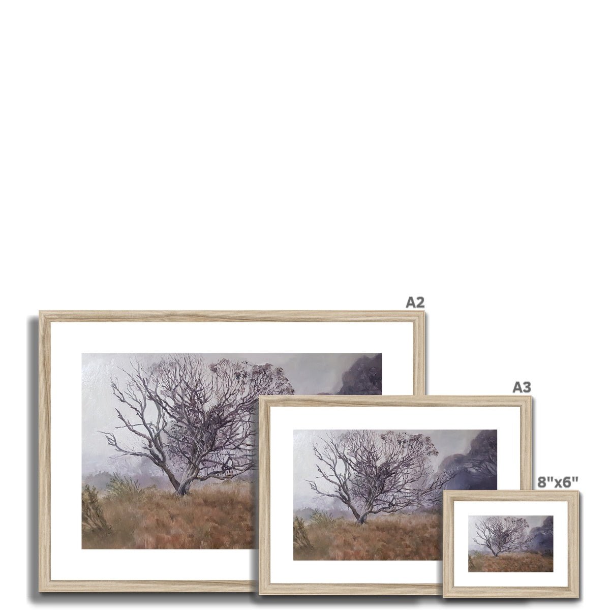 Summer mist at Dinner Plain | Print Prints Harriet Lawless Artist australia A3 / 16.5"x12" Natural Frame