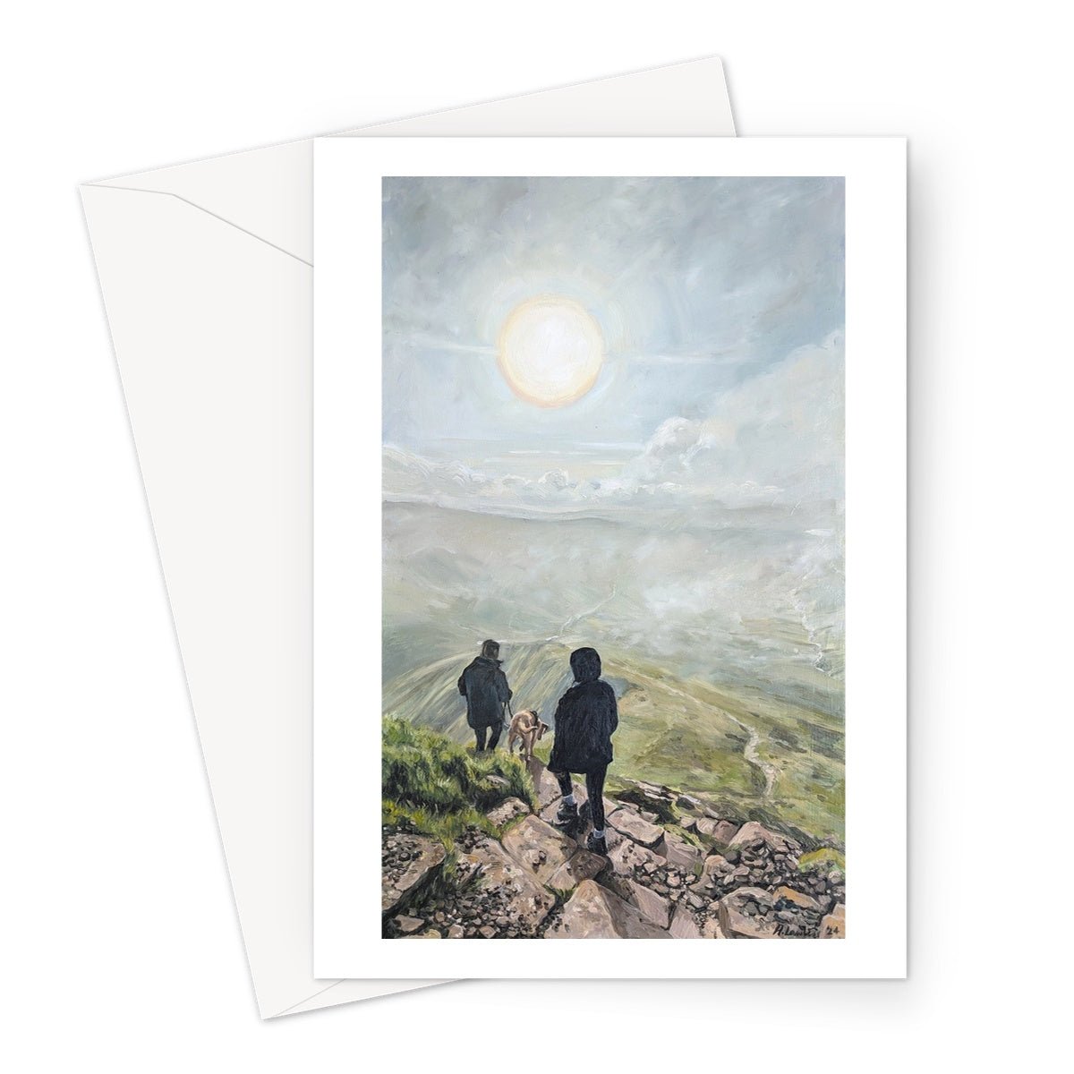 Sunrise Descent: Pen Y Fan Silhouettes | Greeting Cards Stationery Harriet Lawless Artist wales