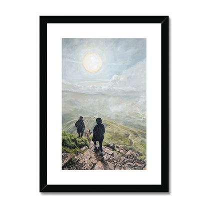 Sunrise Descent: Pen Y Fan Silhouettes | Print Prints Harriet Lawless Artist wales A3 / 12"x16.5" Black Frame