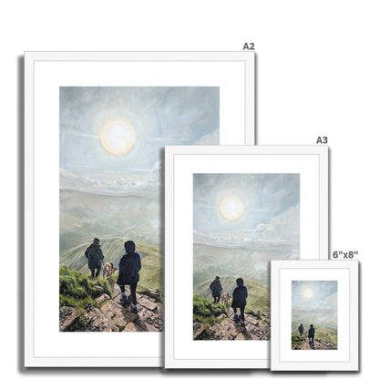 Sunrise Descent: Pen Y Fan Silhouettes | Print Prints Harriet Lawless Artist wales A3 / 12"x16.5" Natural Frame