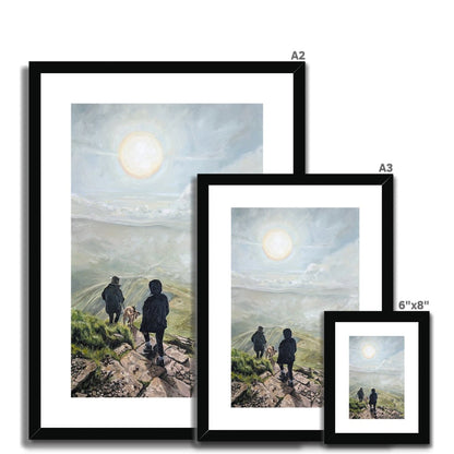 Sunrise Descent: Pen Y Fan Silhouettes | Print Prints Harriet Lawless Artist wales A3 / 12"x16.5" Natural Frame