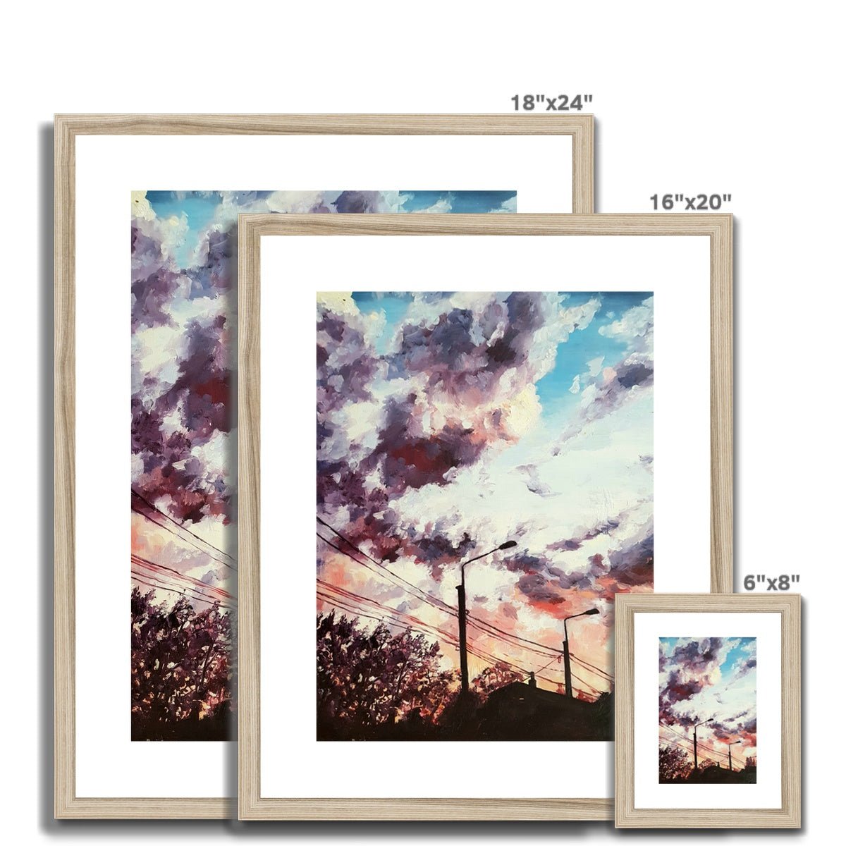 Sunset City Silhouette | Print Prints Harriet Lawless Artist sunset 16"x20" / 41x51cm Natural Frame